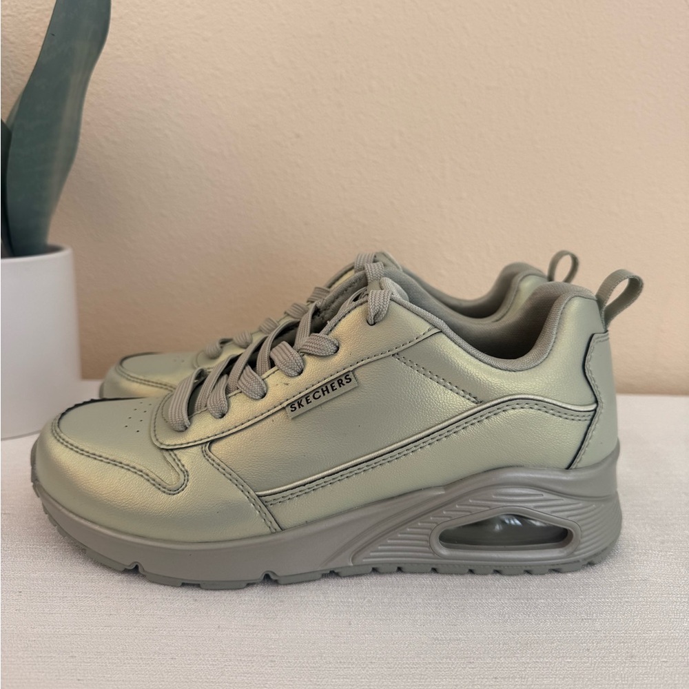 Skechers Sage Pearl Faux Leather Athletic Shoes - Picture 6 of 14